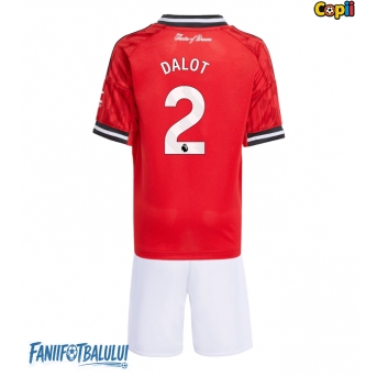 Manchester United Diogo Dalot #2 Echipament de Fotbal Replică 2025-26 Copii Acasa (+ Șorturi)